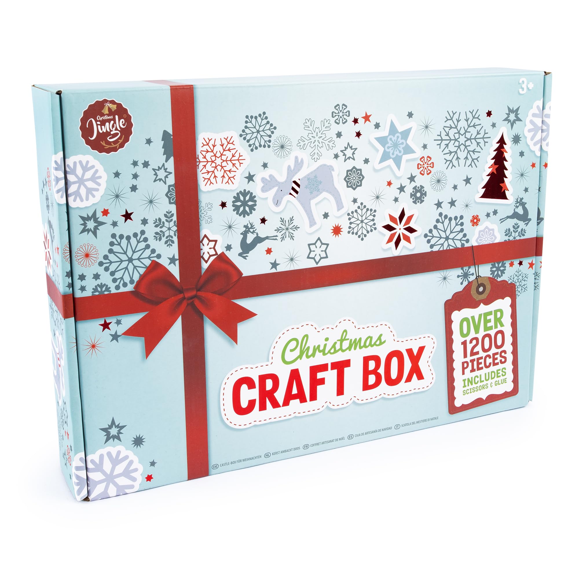 abeec Christmas Craft Box – 1200+ Piece Kids’ Craft Supplies – DIY Christmas Decorations & Card Making Set – Pom Poms, Googly Eyes, Pipe Cleaners, Glitter, Stickers & More – Family Arts & Crafts Kit