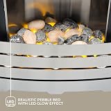 Adam Helios Brushed Steel Electric Fire with Pebble Bed Glow Effect view 3