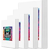 24-Pack 𝗣𝗥𝗘𝗠𝗜𝗨𝗠 Canvas for Painting, 6 of 5x7, 8x10, 9x12,11x14 Painting Canvas Boards, Art Supplies for Adults & Kids - 100% Cotton Primed Canvases for Painting Acrylic, Oil, Watercolor