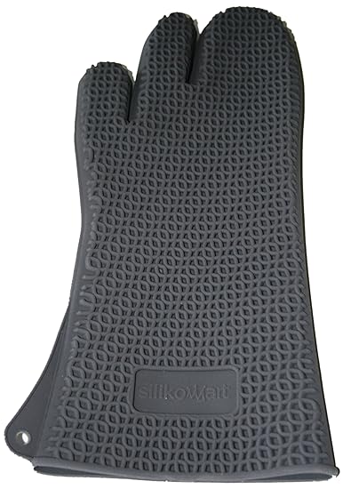 Silikomart Zeus Professional Barbeque Textured Silicone Oven Mitt, Grey