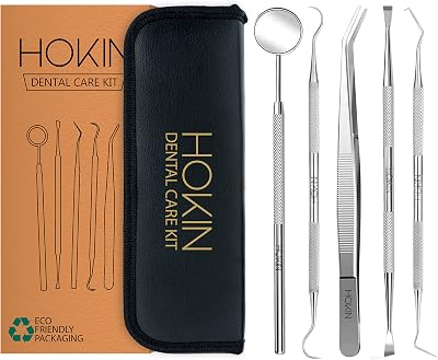 HOKIN Dental Care Kit - 5Pcs Stainless Steel Plaque Remover Tools