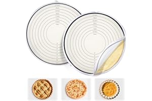 Enhon 2 Pack Pie Crust Bags for Rolling Out with 4"-11" Size Marks, Non Stick Pie Crust Dough Bag with Zipper, Food Grade Sil