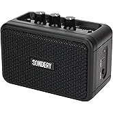 Sondery Mini Guitar Amp for Electric Guitars 5W Two Speakers Rechargeable Portable Pratice Small Amplifier with Overdrive/Clean Effects and Bluetooth