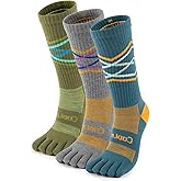 OrrinSports Toe Socks for Men and Women Cool-max Crew Running Socks Breathable Moisture Wicking,3 Pairs