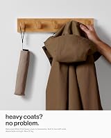 LARHN Wooden Coat Hooks Wall Mounted 5 XL Hooks 42cm 2 Pack All Fixings view 3