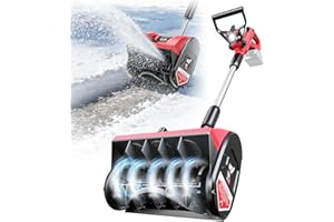 LIVOWALNY Electric Snow Shovel Compatible with Milwaukee 18V Battery, Cordless Snow Blower 12"x6" Clearing Path, Lightweight Powered Snow Thrower with Adjustable Directional Plate LED Light, Tool Only