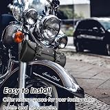 wiipara Motorcycle Saddlebag PU Leather Handlebar Tool Bag Round Black-Purple view 5