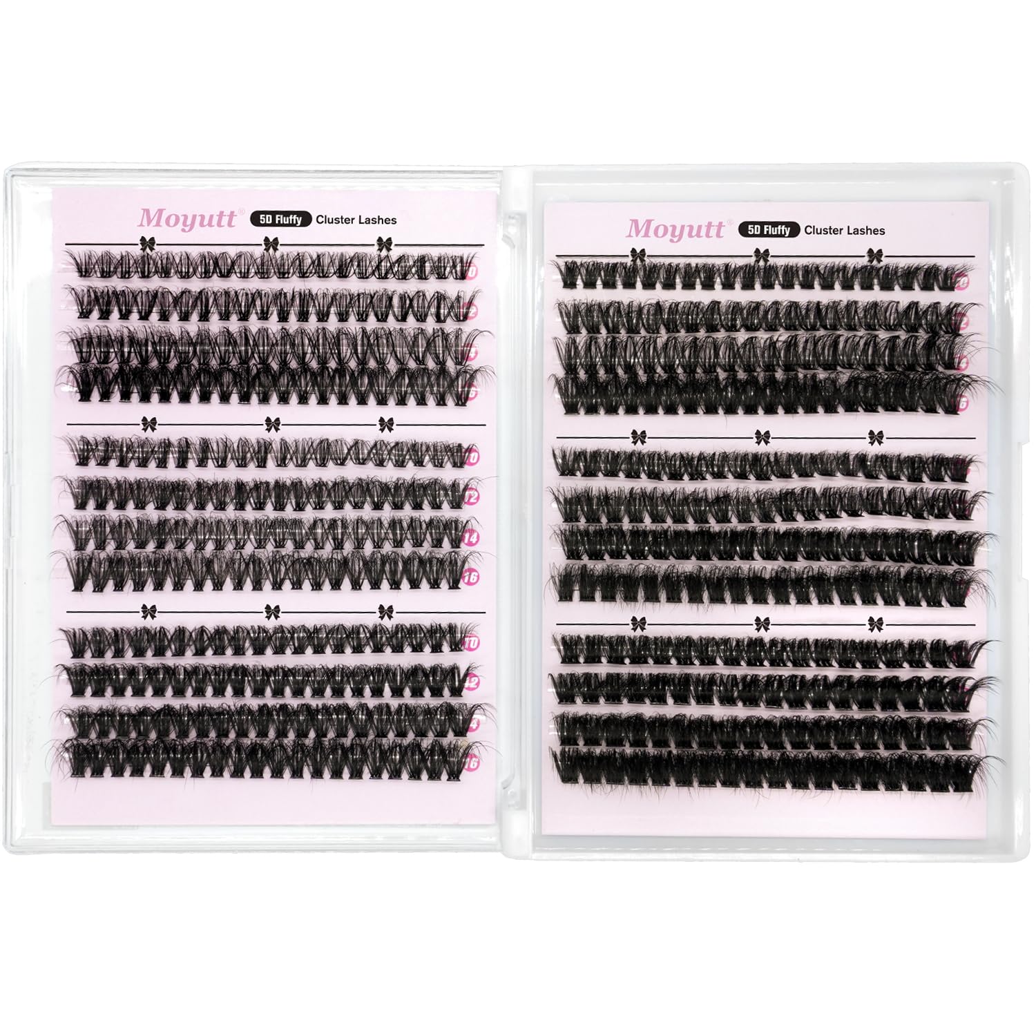 Moyutt Individual Cluster Lashes D Curl Eyelashes Natural Lash Clusters Fluffy Lashes Cluster 472pcs DIY Lash Extensions for DIY At home(30+40+50+60+80+100D)