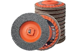 ABRAPRO Jumbo Zirconia Flap Discs 4 1/2 for Angle Grinder, 60 Grit Type 27 High Density Trimmable 5/8"-11 inch Grinding Wheels for Grinding, Rust Removal, Sanding and Finishing - 10 Pack
