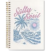 VIIJJUE Summer Beach Notebook,Retro Ocean Notebook,Ocean Themed Gifts ,Beach Lover Gifts,Coastal Beach Sunset Hardcover Spiral Journal Notebook 5.5x8.3 Inch