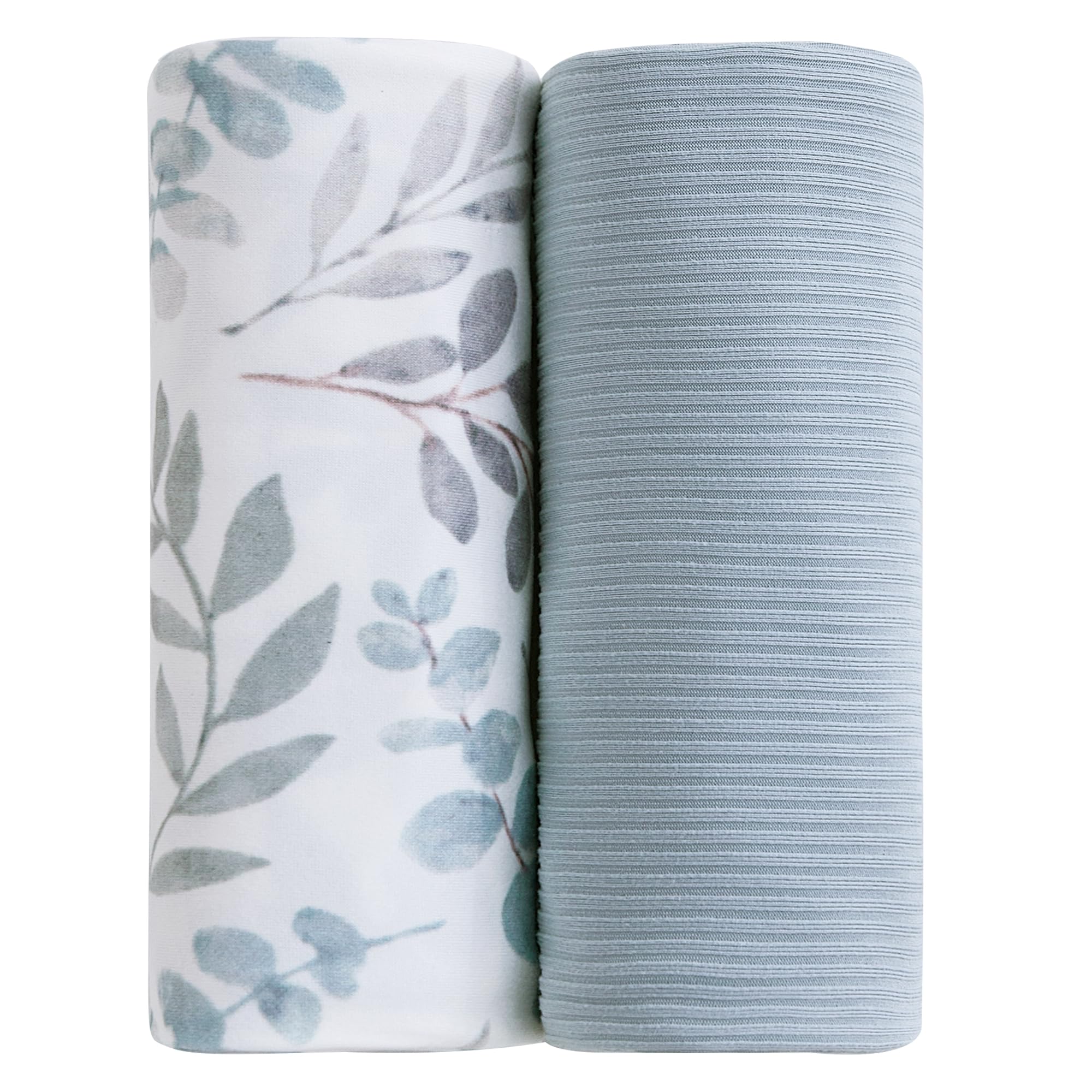 Photo 1 of lasoftan Jersey Swaddle Blanket, Ultra Soft Stretchy Receiving Blanket, Newborn Swaddle Wrap for Boys & Girls, 40 x 30 inches, 2 Pcs