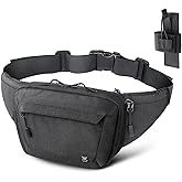 RXW Tactical Concealed Carry Fanny Pack, CCW Fanny Pack, Waist Bag for Men, Hip Bag Compact Belt Bag for Hiking, EDC Waist Pack(Adjustable Up to 60" Waist)