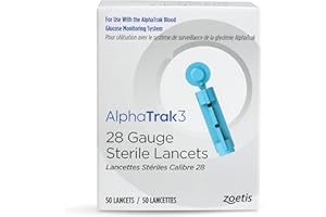 AlphaTrak 3 28 Gauge Sterile Lancets for AlphaTrak 3 Blood Glucose Monitoring System 50 Count