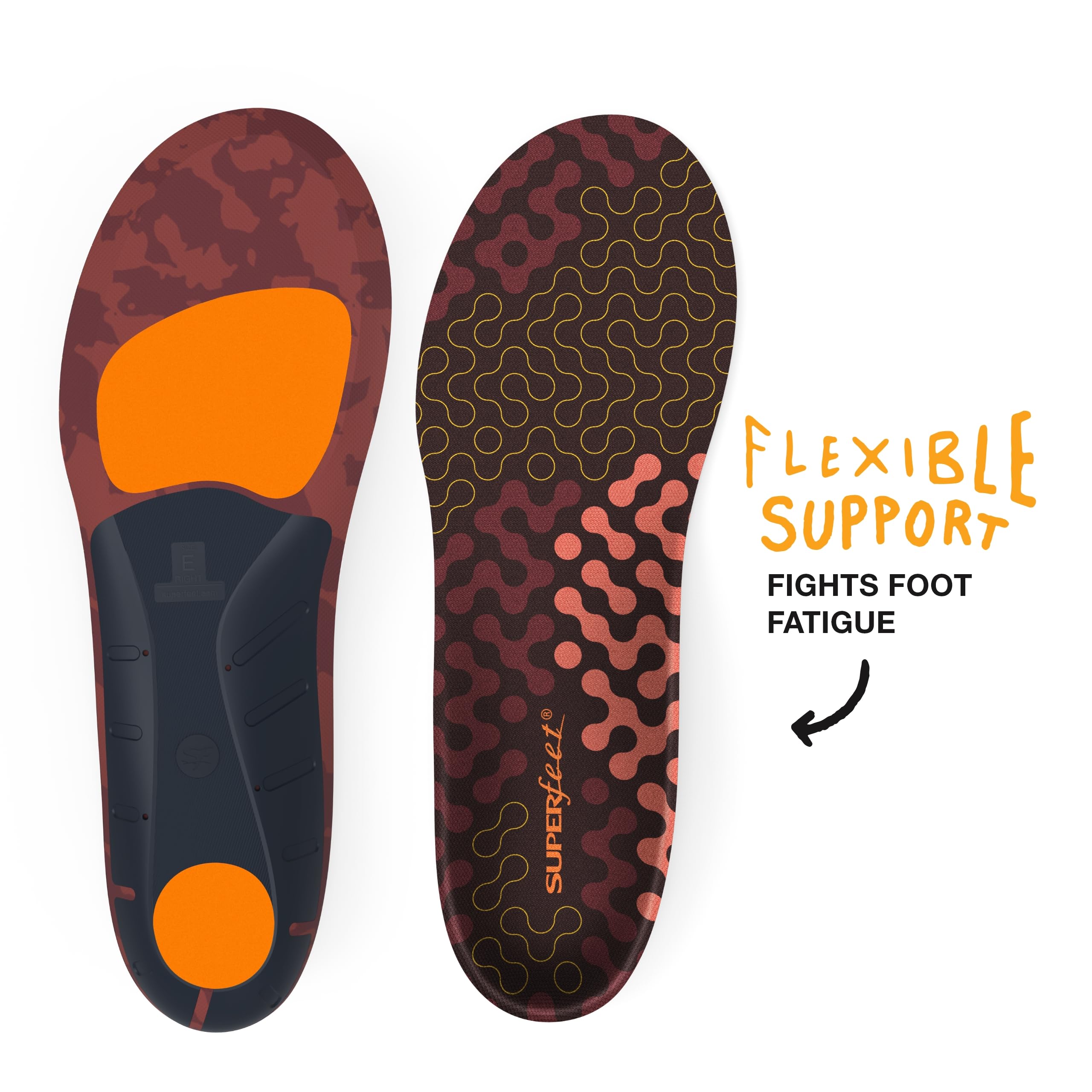 Superfeet Run Cushion Low Arch Insoles - Low Arch Support - Trim-to-Fit Inserts for Running Shoes - Professional Grade - 7.5-9 Men / 8.5-10 Women
