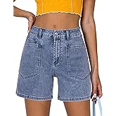 luvamia Jean Shorts Womens High Waisted Trendy Stretchy Denim Shorts Casual Summer Jorts with Pockets Concert Outfits