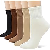 SERISIMPLE Womens Mini Crew Thin Viscose Bamboo Socks Soft Above Ankle Casual Socks Comfort Solid Color 5 Pairs