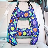 Chunful H-Shape Car Seat Pillow for Kids Car Travel Pillow for Kid Children Vehicle Sleeping Head Support Back Seat Adjustable Head Neck and Shoulder Support for Long Trips Sleeping(Dinosaur)