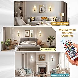 DORESshop Battery Operated Wall Sconce Set of