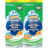 Scrubbing Bubbles Flushable Toilet Wand Refills, Fresh Brush Heavy Duty Toilet Cleaner Refill Pads, Cleans Limescale &amp; Fights Odors, Citrus Scent, 8 Count, Pack of 2