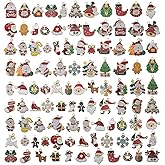 WOCRAFT 100pcs Assorted Enamel Christmas Bracelet Charms for Jewelry Making DIY Necklace Bracelet Keychain Crafting Charms Kit Crafts (SN936)
