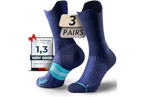 Juclise Mens Bamboo Viscose Crew Compression Running Socks Athletic Hiking Workout Cushion Moisture Wicking Anti-Blister
