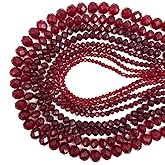 CrzBeadss 780Pcs Briolette Glass Beads for Jewelry Making, 3-10mm Faceted Red Crystal Glass Beads for Bracelets, Rondelle Crystal Loose Beads Bulk for Crafts Wine Charms Wind Chimes Suncatchers
