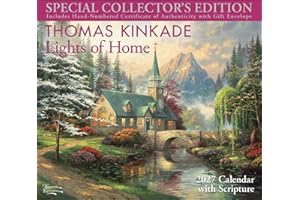 Thomas Kinkade Collector's Scripture Edition 2027 Deluxe Wall Calendar + Print: Lights of Home