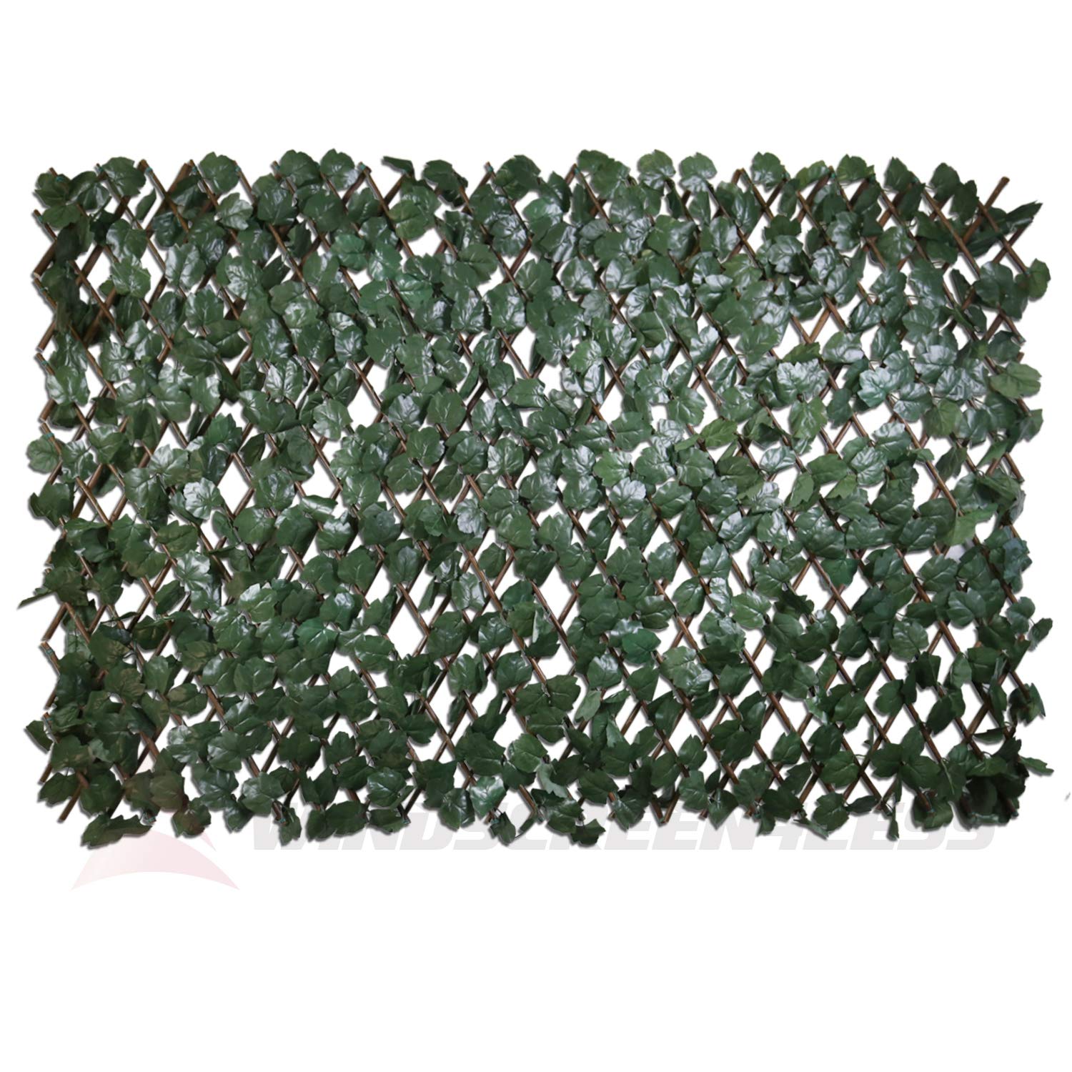 Windscreen4less Artificial Leaf Faux Ivy Expandable/Stretchable Privacy Fence Screen (Double Sided Leaves)Double Sides Leaves