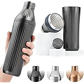 Elevated Craft Diamond Edition Hybrid Cocktail Shaker Set - Premium Vacuum Insulated Gunmetal Black, 28 oz, Includes Built-in Strainer, Precise Measuring Top & XL Polishing Cloth - Martini Shaker