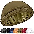 Silk Satin Lined Halo Turban Head Wrap Pre-Tied Skull Cap for Men and Women Sleeping Bonnet Hair Cover Chemo Hair Loss Hat
