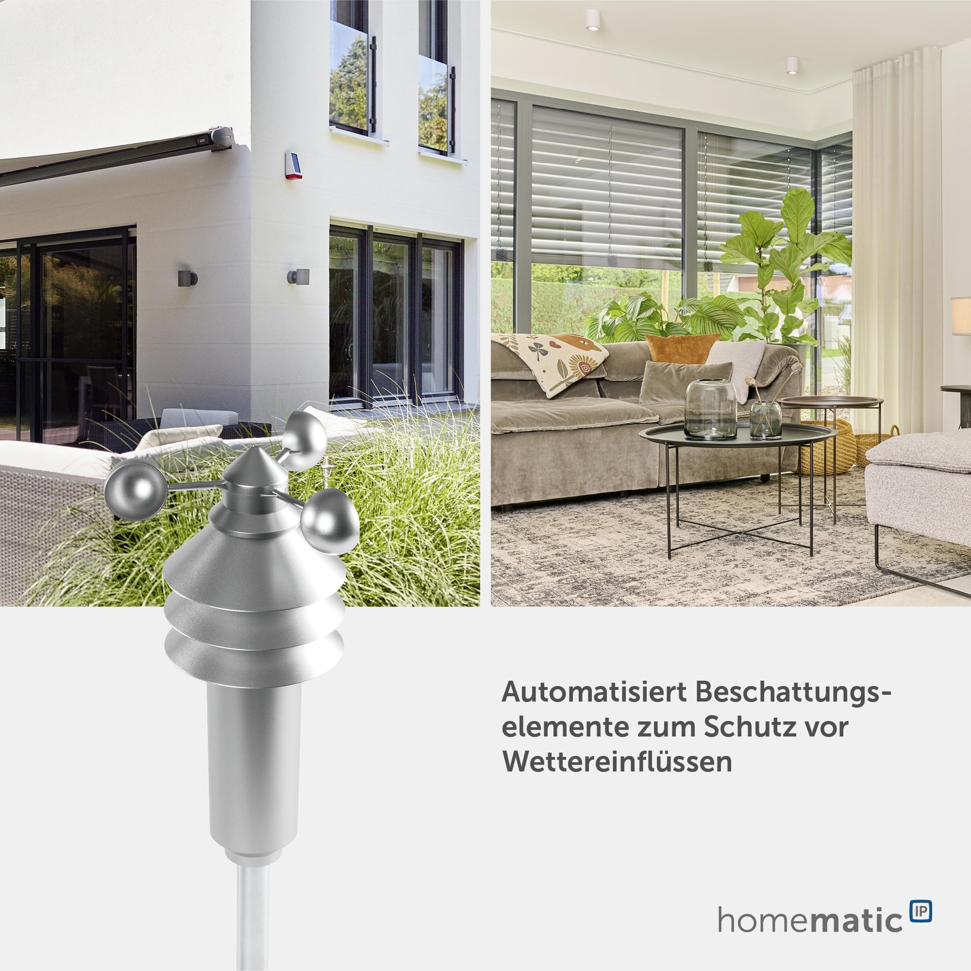 Homematic IP Smart Home Wettersensor – Basic, Zubehör für Smart Home mit App-Funktion, Wetterstation Funk steuert Verschiedene Funktionen, 152056A0 6