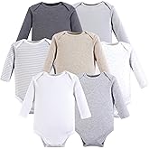 Hudson Baby unisex-baby Cotton Long-sleeve Bodysuits 7-pack