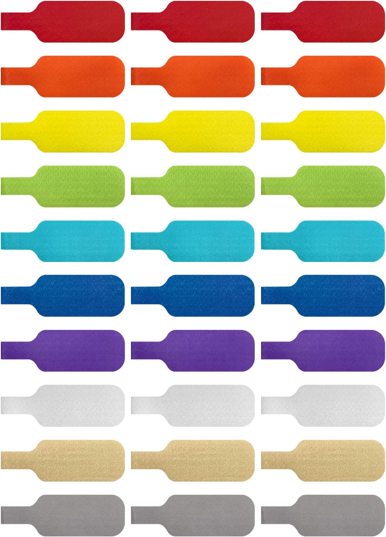Cable Labels by WrapIt Storage, Medium, MultiColor (30Pack) Write On