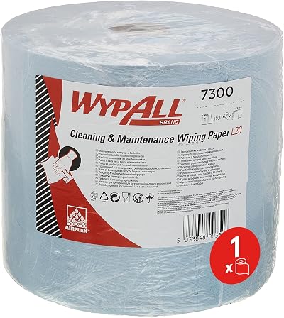 WypAll L20 Wiping Paper 7300 Blue 2-Ply Jumbo Roll 500 Sheets