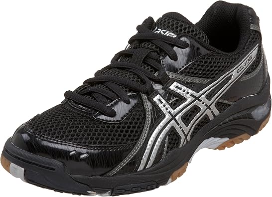 asics black and white volleyball shoes