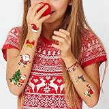 Aisszhao 10 Sheets Kids Christmas Temporary Tattoos Waterproof Xmas Cartoon Fun view 5