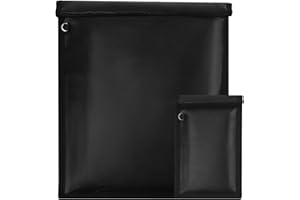 KAHAMI 2 Pack Faraday Bags Emp Proof Bag, Faraday Cages for Laptops & Tablets, Fireproof & Waterproof Faraday Key Fob Protector for Anti-Theft Anti-Tracking RFID Signal Blocker Bag, Gift for Men, Black