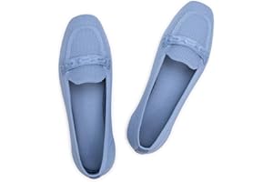 Frank Mully Women's Loafer Flats Square Toe Comfortable Office Work Shoes, Cute Penny Loafer Slip On Walking Driving Shoes