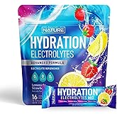 Electrolytes Powder Hydration Packets – Recovery Drink Mix with Sodium, Potassium, Magnesium, Calcium, Vitamin C & Zinc – Sugar Free, Keto, Non GMO & Vegan – Strawberry Lemonade – 16 Sticks
