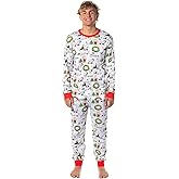 INTIMO Peanuts Boys' Girls' Unisex Christmas Santa Snoopy Charlie Brown Characters Sleep Pajama Set