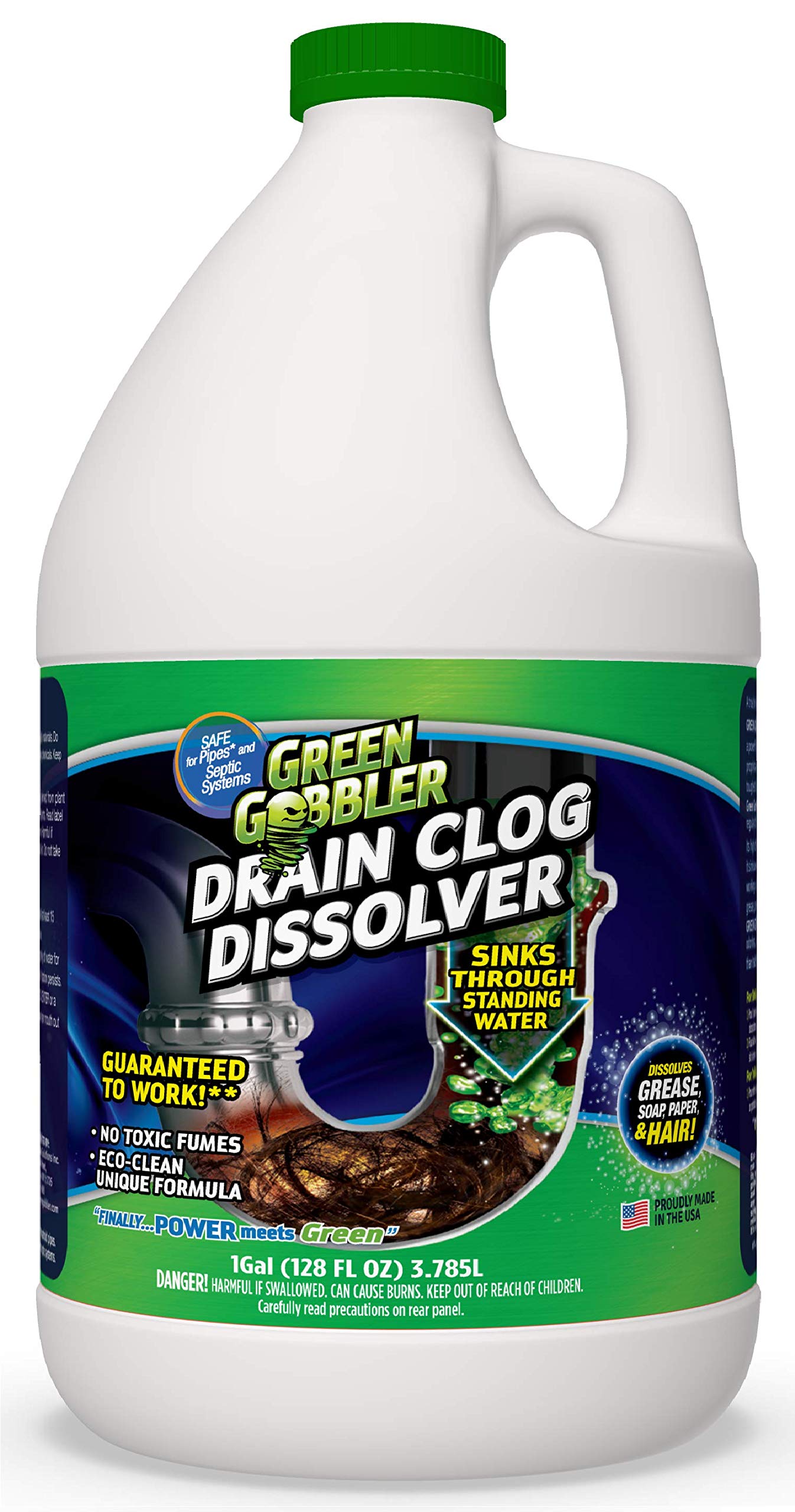 Liquid Clog Remover By Green Gobbler Drain, Toilet Remover, DISSOLVE
