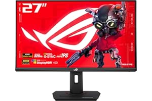 ASUS ROG Strix 27” 1440P USB-C HDR Gaming Monitor (XG27ACMS) – QHD (2560 x 1440), 320Hz, 0.3ms, Fast IPS, Extreme Low Motion Blur Sync, G-SYNC Compatible, DisplayWidget, Tripod Socket, 3 yr Warranty