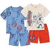 Marvel Spider-Man Boys 4 Piece Mix and Match T-shirts and Shorts Set for Big Kid