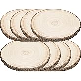 8 Pieces of 8-9 Inches Wood Slices for Centerpieces,Wooden Slices for Table Top,Wooden Slabs for Crafts,Round Wood Splices for Wedding Table,Home Dinner Table,Etc. (8-9 inches), Natural (8-9 inches)