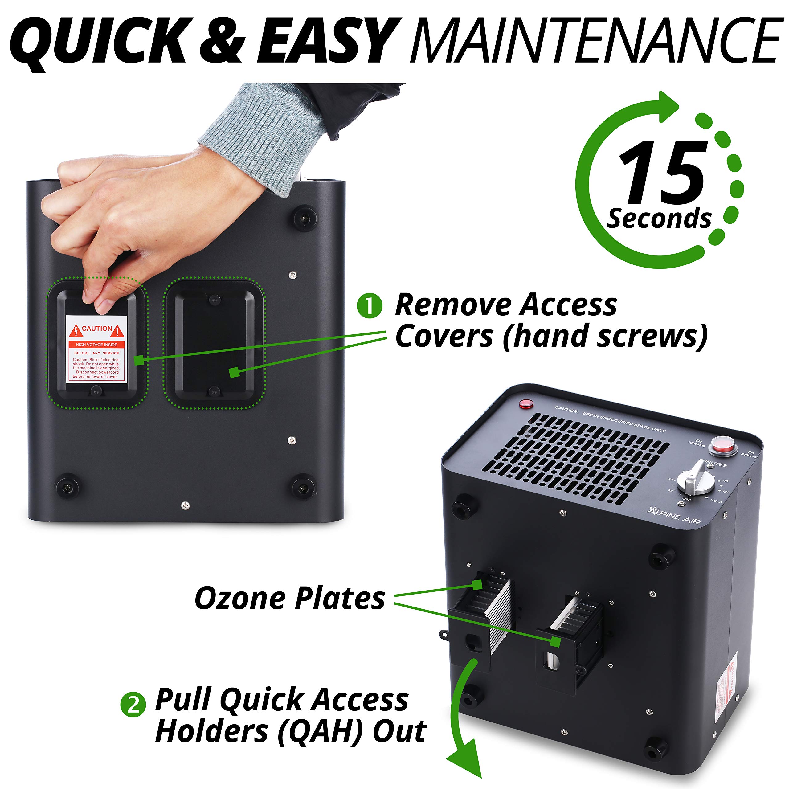 110W 60,000 mg/h Ozone Generator Air Ionizer Ozone Odor Eliminator for Home and Kitchen, Commercial Ozone Machine Odor Removal Air Purifier for Office, Cars, & Rooms