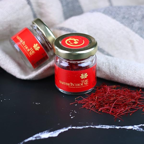 THE SAFFRON HOUSE ALL RED GENUINE SAFFRON THREADS IN GLASS JARS – PREMIUM GRADE A SAFFRON (0.14 OUNCES – 4 GRAMS)