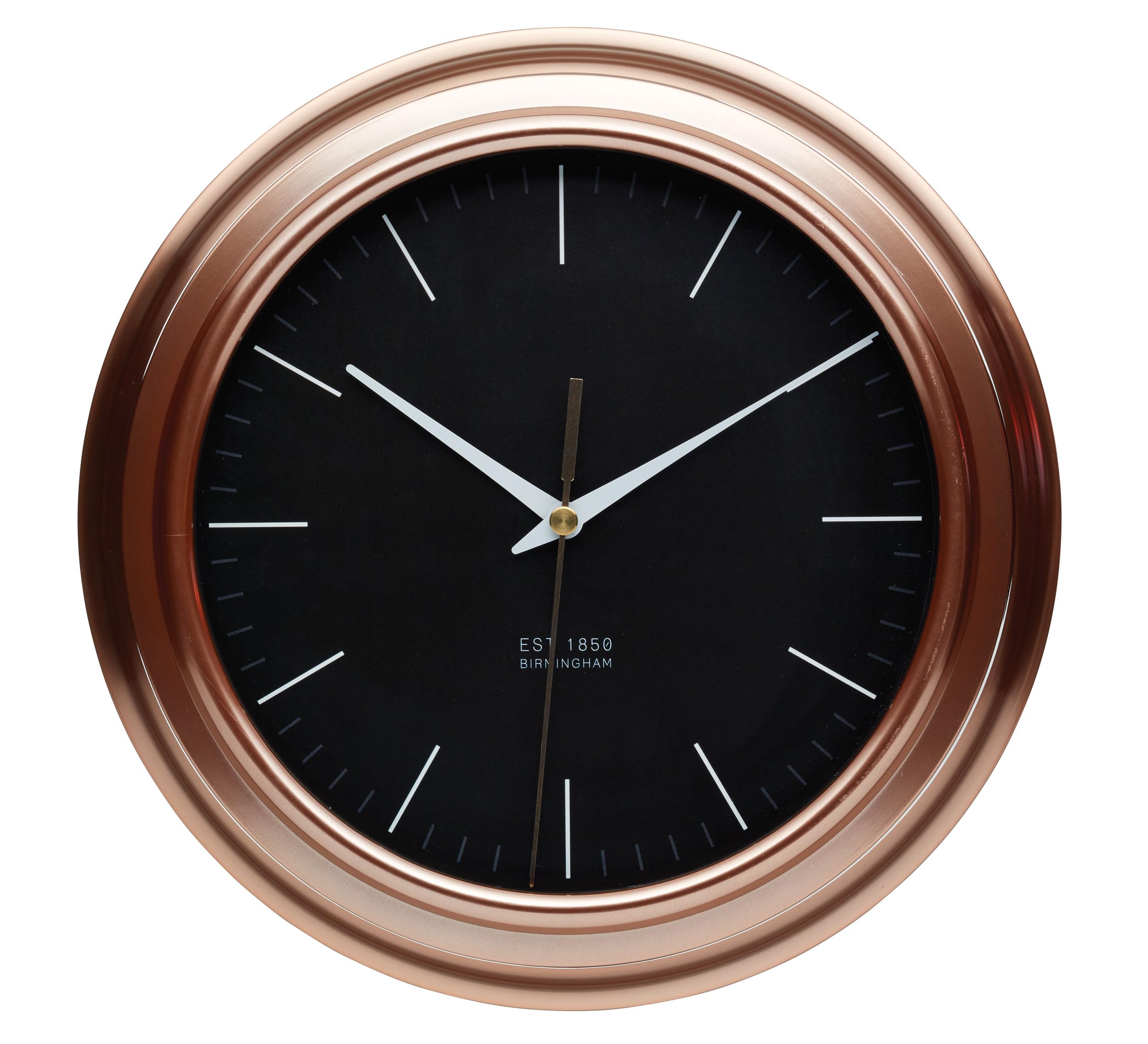 KitchenCraft Round Copper-Effect Kitchen Wall Clock, 25.5 cm (1”)