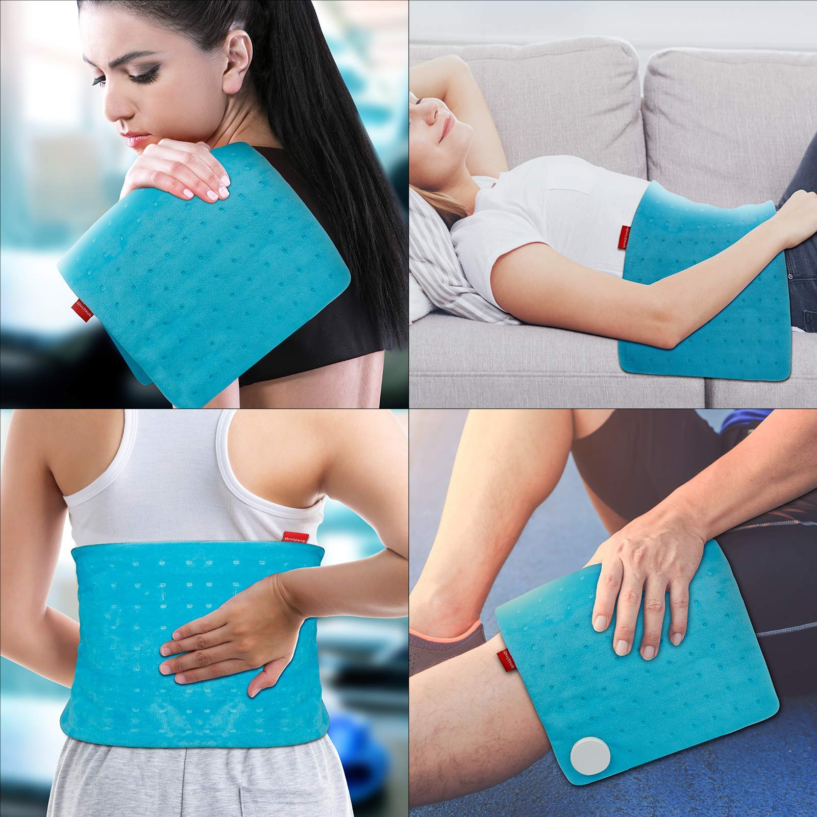 Heating Pad Upgraded, Comfytemp Electric Heat Pad | 9 Heat Setting, Stay On, 11 Timers Auto-Off, Ultra-Soft | 12 x 24 Inch Heated Pad for Cramps, Back Pain Relief, Neck and Shoulders, Machine Washable