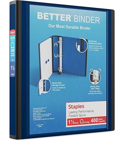 Amazon.com : Staples 1 1/2-inch 3-Ring Better Binder, Light