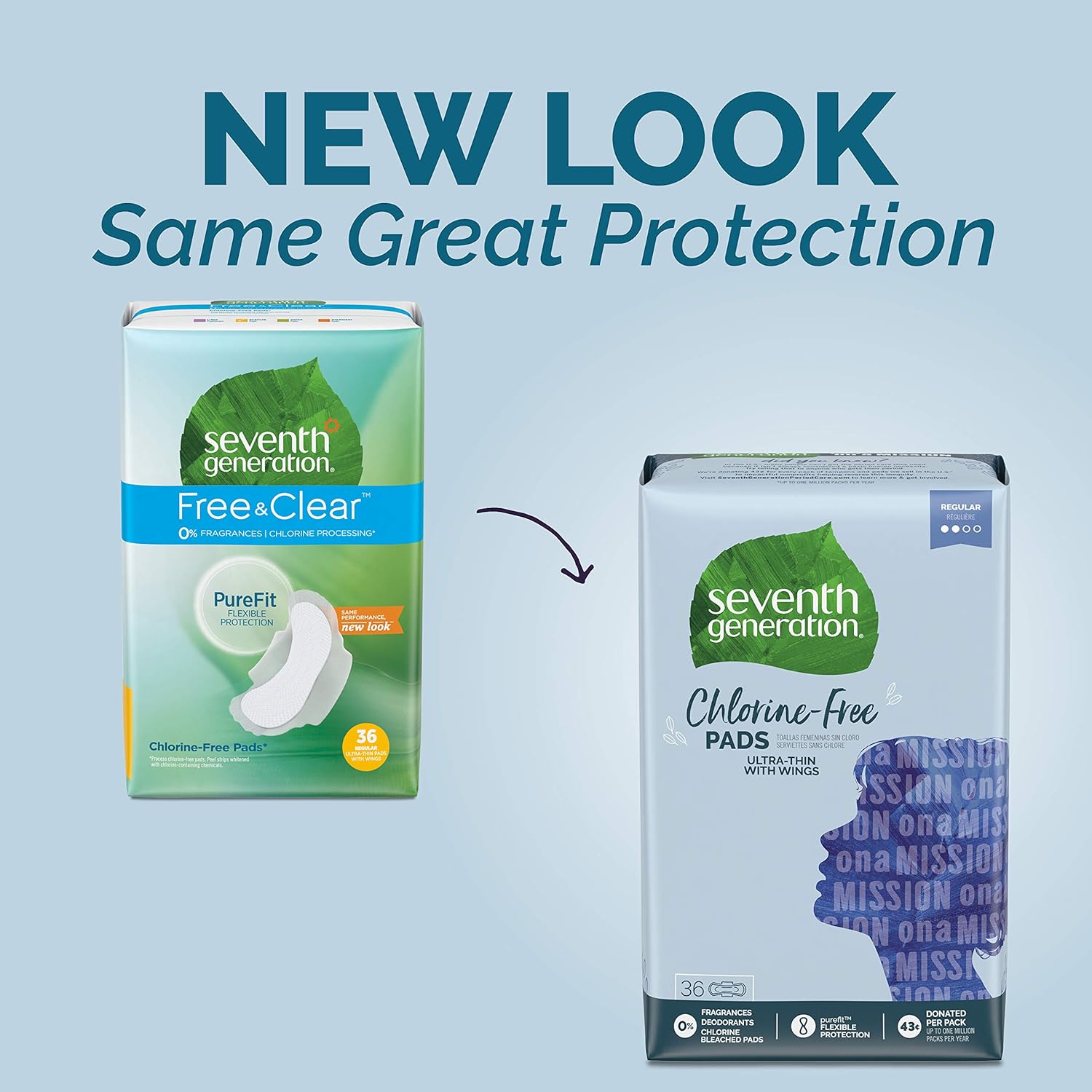 Seventh Generation Ultra Thin Pads with Wings, Regular Absorbency, Chlorine Free, 36 Count (Packaging May Vary): Health & Personal Care